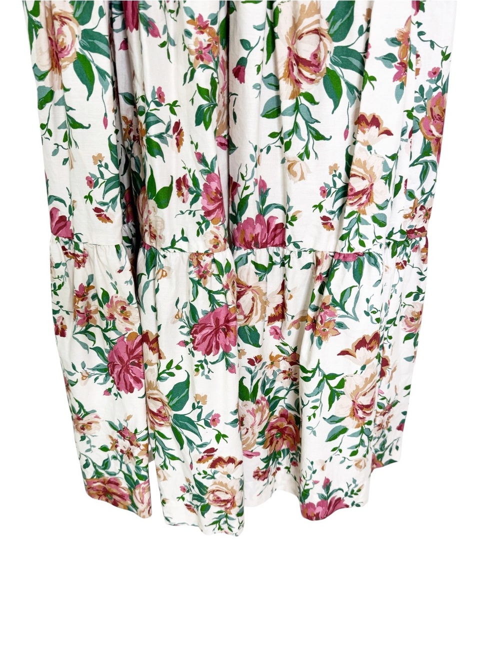 NWT Anthropologie Cotton The Somerset Puff Sleeve Floral Midi Dress Size M - Picture 13 of 14
